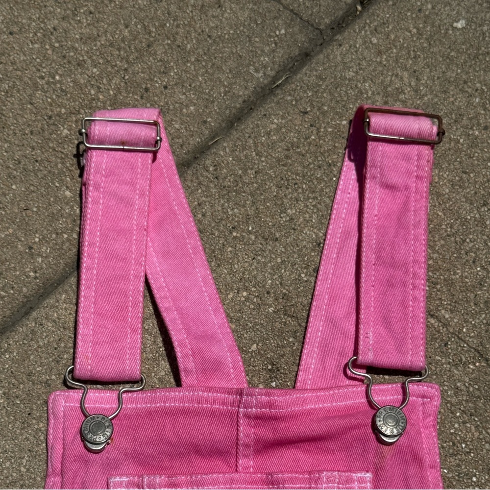 💖 Dyed + Bleached Denim Overalls Skirt – Size M - Picture 6 of 8